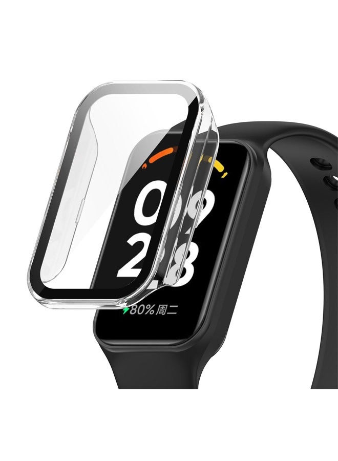 Suitable for Xiaomi Band 8 Active PC + Tempered Film Case and Film Integrated Protective Case Clear - Image 1