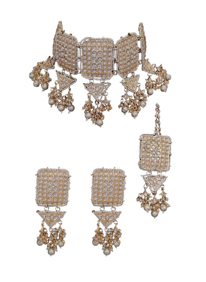 Beautiful Kundan Full Whit Stones Choker Style Party wear Necklace Set - pzsku/ZB3574AE52FE613201E88Z/45/_/1725456035/6d509728-c4d8-43d4-b670-df1ef9111a3b