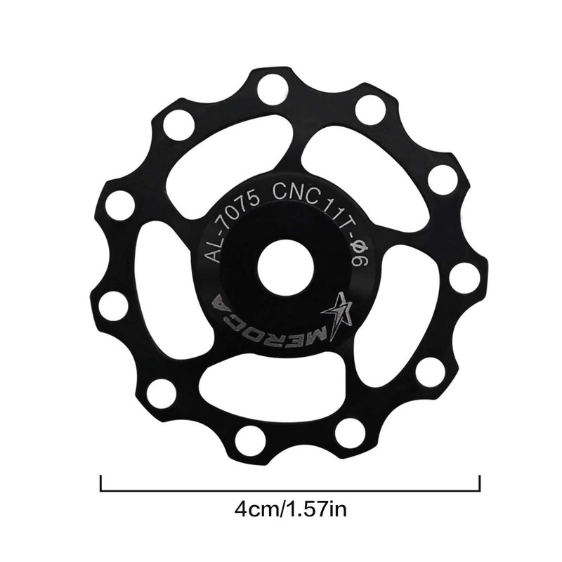 River-CJ 2Pcs Bicycle Rear Derailleur, Derailleurs, Wheel Bike Guide Roller Pulley, Ceramic Bearings, Bicycle Derailleur Accessories 11T (Black) - Image 5