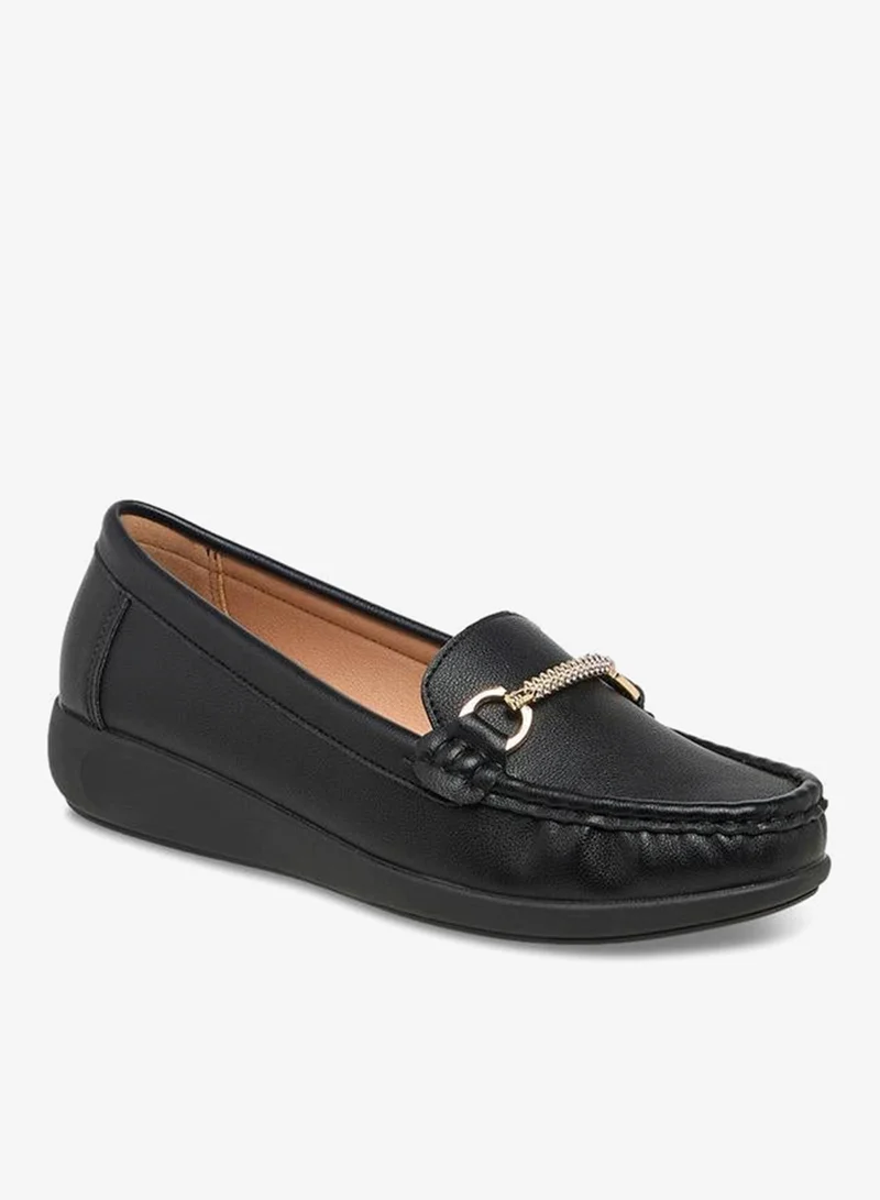 Flora Bella By Shoexpress Womens' Slip-On Loafers with Metallic Accent