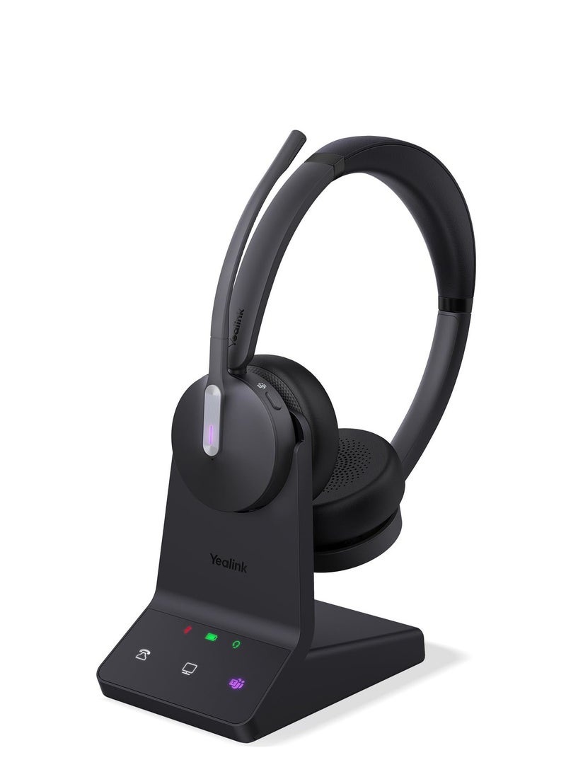 يالينك Yealink WH64 Wireless Headset, DECT & Bluetooth Dual-Mode 606 ft Range Headset for Teams Zoom,Skype and UC, Phone Headset with 3X Mic, 32 hrs Talk Time, Office Work Headset for Desk IP Phone, PC,CellPhone - Image 1