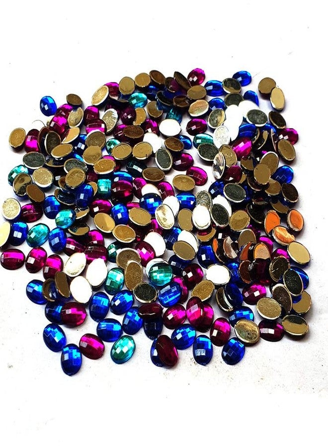 JPM Beads Crystal Finish Rhinestones Mix Color Oval Shape 6x8mm Size 720 Pieces Pack
