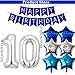 DUFACAI 10th Birthday Decorations for Boys Silver Blue Happy 10th Birthday Banner Tenth Party Supplies 32inch Number 10 Balloons Fringe Curtain 10 Years Old Bday Party Supplies Kit for Him Her Girls Silver - Image 4