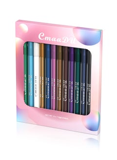 Multifunctional Use The Colorful Eyeliner Pencil, 12 Colors Eyeliner Set with Two Pencil Sharpener Long Lasting Waterproof Pigmented Smudge Proof Eyeshadow Silkworm Pen