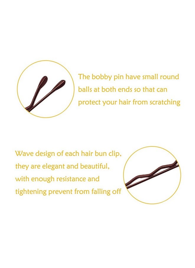 YINGFENG 220 Count Mini Wavy 1.38 Inch Bobby Pins Brown, Yingfeng Small Hair Bobby Pins With Storage Box For Updos, Metal Hair Clips For Kids, Girls And Women, Suitable For All Hair Types  - Image 5