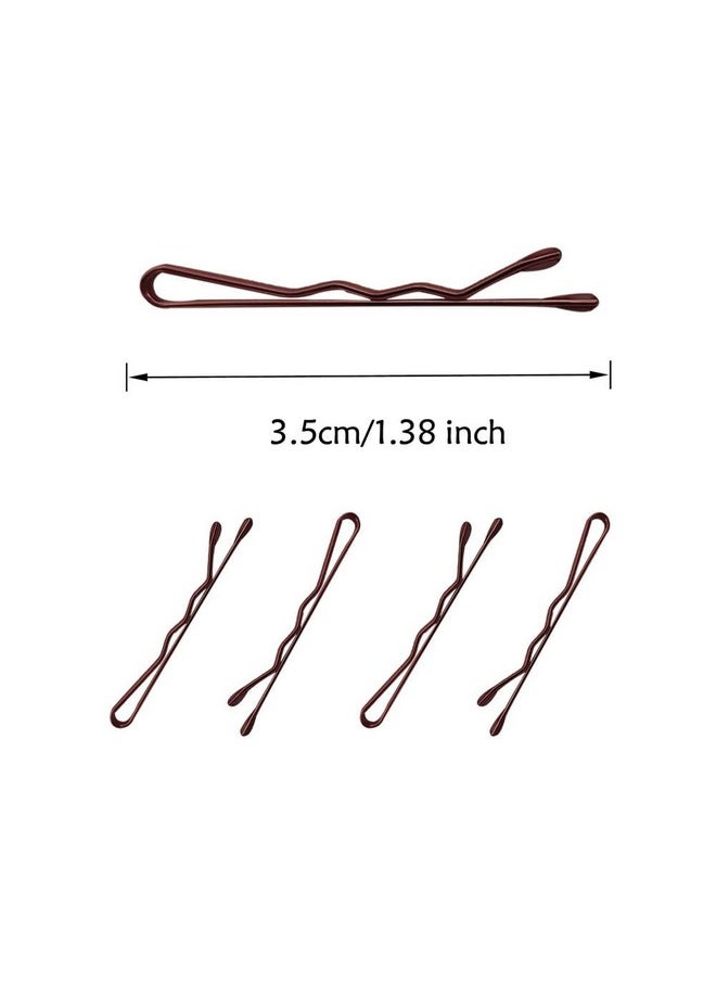 YINGFENG 220 Count Mini Wavy 1.38 Inch Bobby Pins Brown, Yingfeng Small Hair Bobby Pins With Storage Box For Updos, Metal Hair Clips For Kids, Girls And Women, Suitable For All Hair Types  - Image 4
