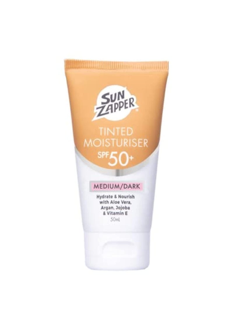 Sun Zapper - Sun Zapper BB Cream Tinted Sunscreen  SPF 50 Moisturizer with Aloe Vera Kakadu Plum Jojoba Vitamin E  MediumDark Shade  50mL 169oz  Made in Australia - Image 1