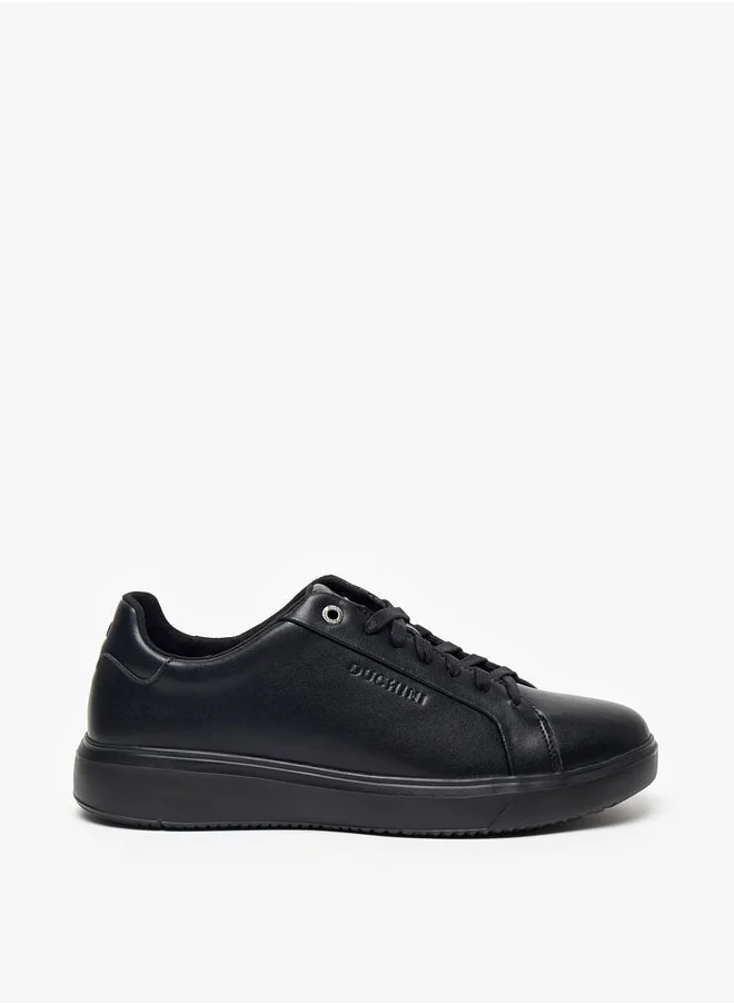 DUCHINI Men's Solid Lace-Up Low Ankle Sneakers