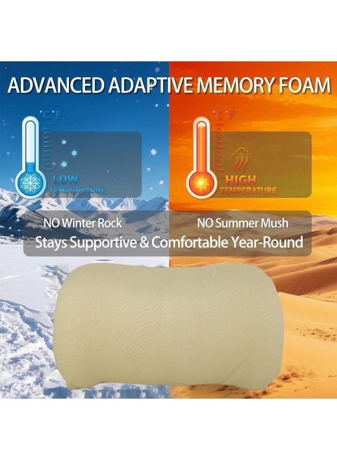 3 اكس ار وسادة دعم أسفل الظهر 3XR باللون البيج 5640 (41 × 25 سم) للسيارة والمكتب والمنزل، مصنوعة من الإسفنج المرن، بتصميم مريح ومناسب لشكل الجسم، وقماش مسامي ومضاد للكهرباء الساكنة، وحزام قابل للتعديل، لتخفيف الآلام وتحسين وضعية الجلوس. - Image 4