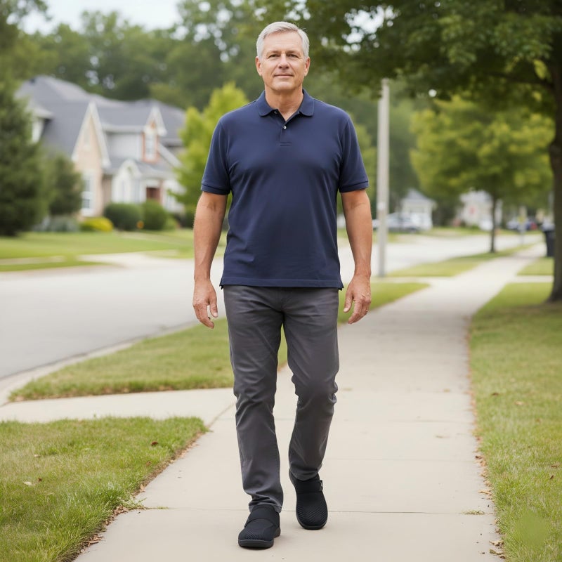 JOINFREE Diabetic Wide Walking Shoes for Women & Men with Adjustable Upper, Zero Drop Non Slip Casual Sneakers Comfortable for Swollen Feet, Edema, Arthritis & Elderly Black Size Women 8/Men 6 - Image 3