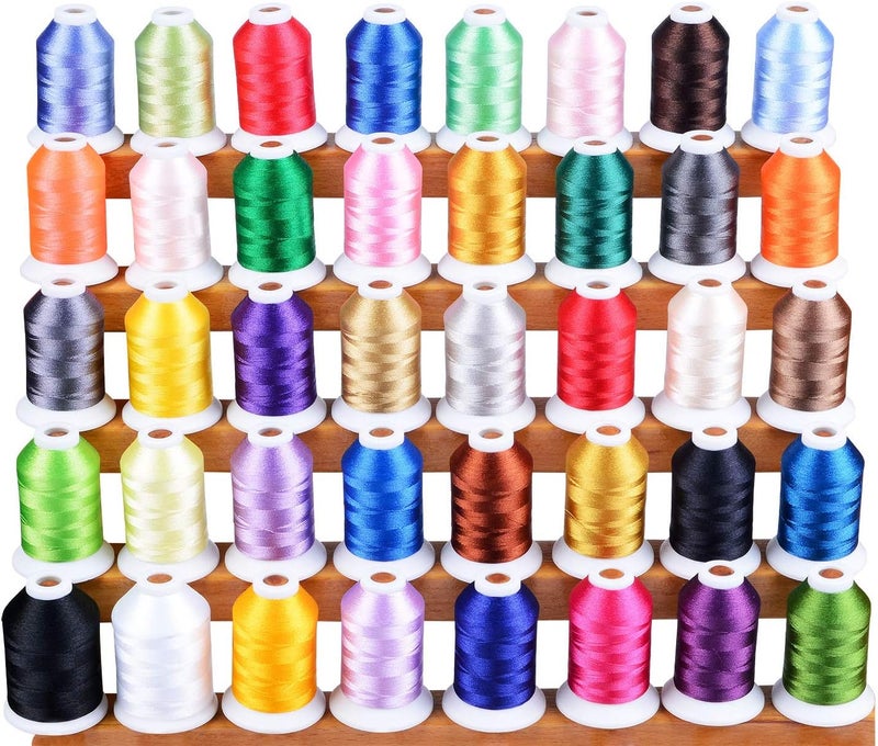 simthread 60WT Sewing Embroidery Machine Thread Kit - 40 Colors 1100 Yards Spool for Brother Janome etc Sewing Embroidery Machines… - Image 1