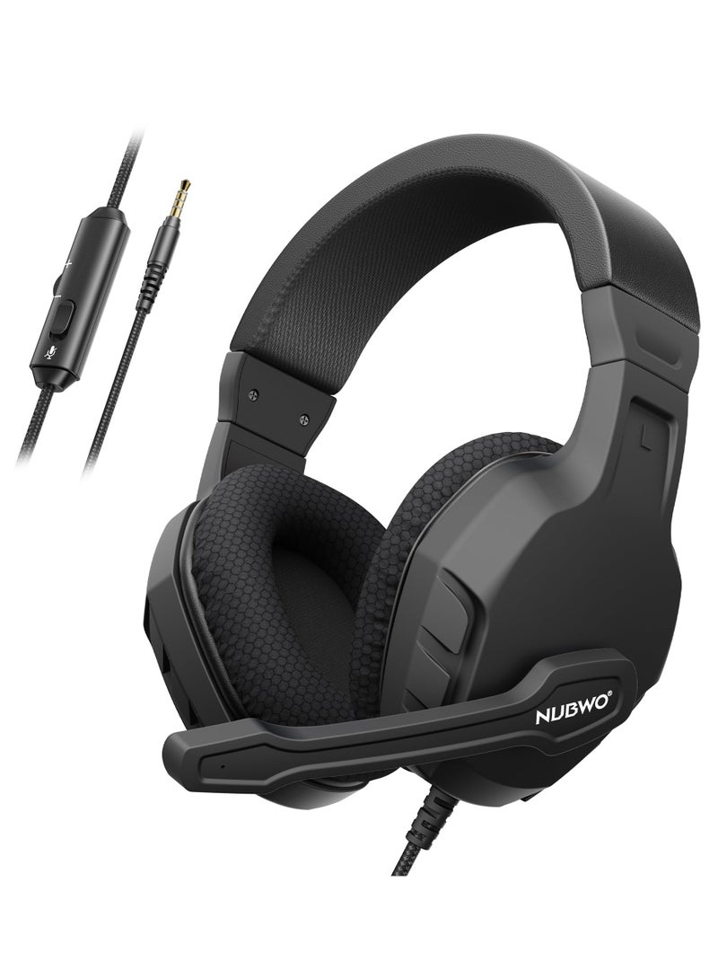 نوبو سماعة ألعاب U3 مع ميكروفون، حجم آمن محدود، سماعات رأس للأطفال لجهاز Switch، خفيفة الوزن للغاية، صوت غني، مقبس 3.5 مم لأجهزة NS، PS4، PS5، Xbox، الكمبيوتر اللوحي، iPad - Image 1