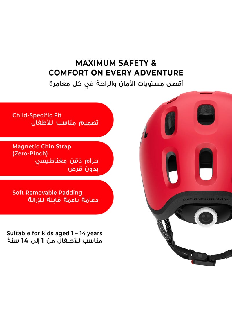 Woom READY Kids Bike Helmet | Size S 50-54 cm | Lightweight Ventilated In-Mold Shell | Multi-Sport Head Protection | Adjustable Dial Fit | Red - Image 2