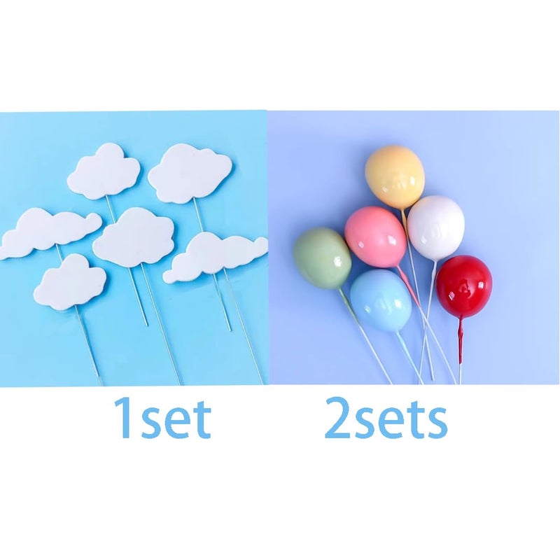 GmakCeder Rainbow Cake Topper Color Balloons Clouds 37 Piescs Cake Topper Set for Colorful Rainbow Watermelon Theme Birthday - Image 3