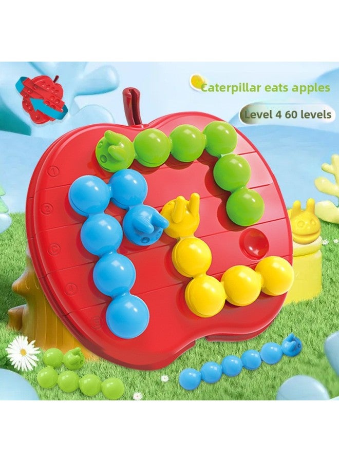 Desktop Game Caterpillar Eating For Apple Logical Thinking Training Parent-child Interactive Puzzle Children's Toys-Color:Caterpillar For Apple Plate  - Image 3