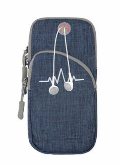 Sports Running Armband Phone Holder, Running Bag, Sports Armband for iPhone, Samsung and all Android Phones (Navy Blue)