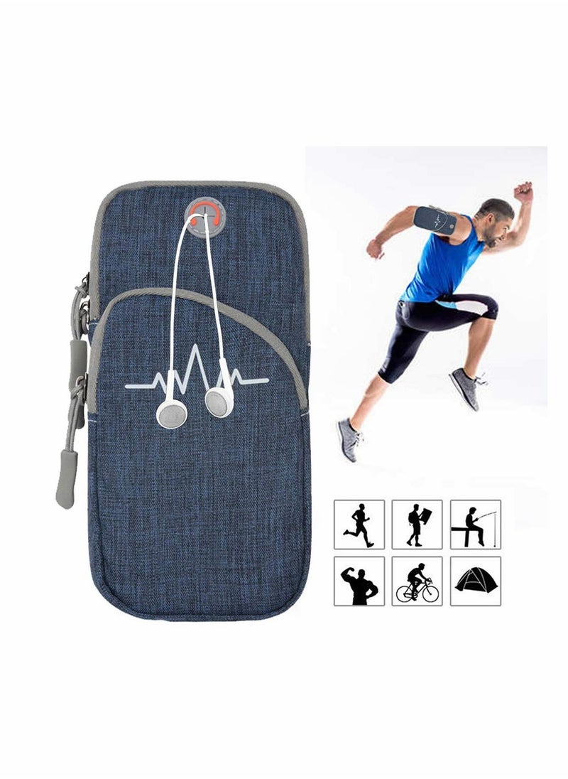 Excefore - Sports Running Armband Phone Holder, Running Bag, Sports Armband for iPhone, Samsung and all Android Phones (Navy Blue) - Image 1