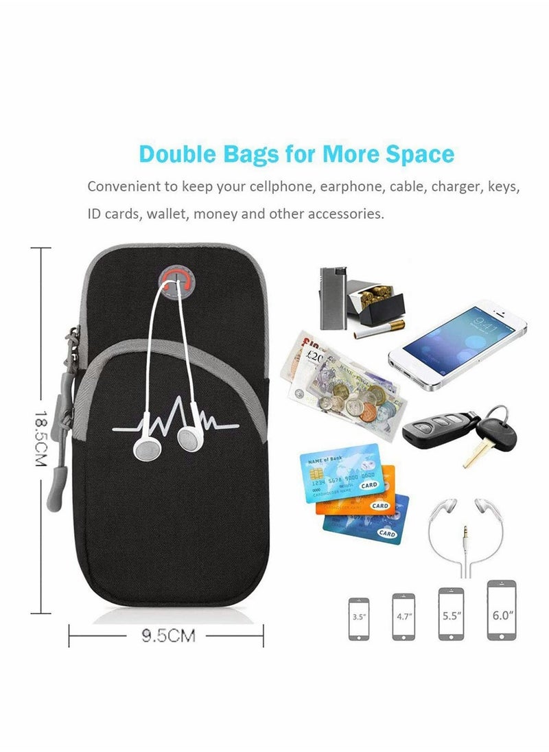 Excefore - Sports Running Armband Phone Holder, Running Bag, Sports Armband for iPhone, Samsung and all Android Phones (Navy Blue) - Image 1