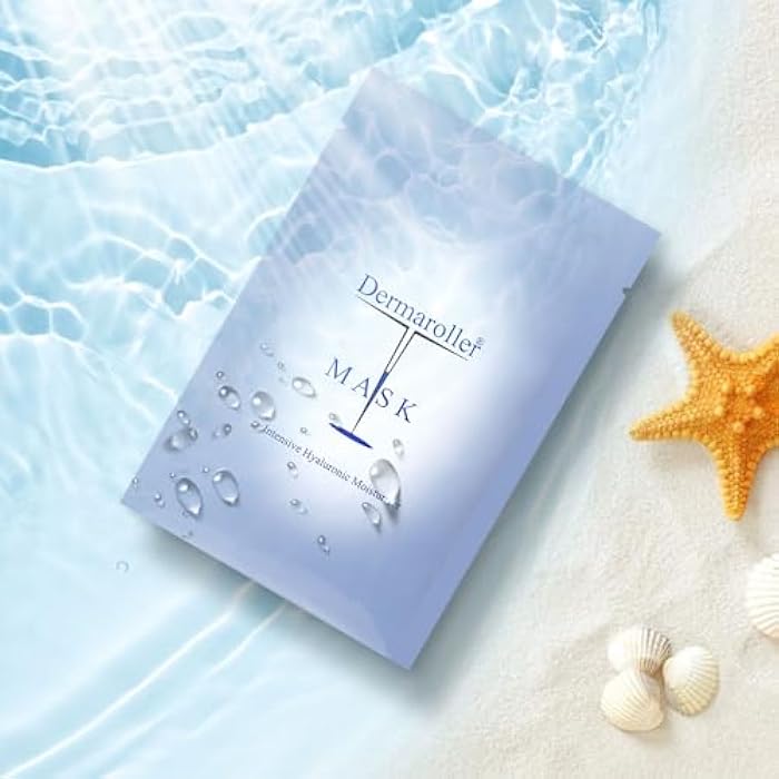 Dermaroller Hydrating Face Mask Sheets - 10 Pack with Hyaluronic Acid, Matrixyl & Vitamin E for Anti-Aging Skincare and Radiant Glow - Image 2