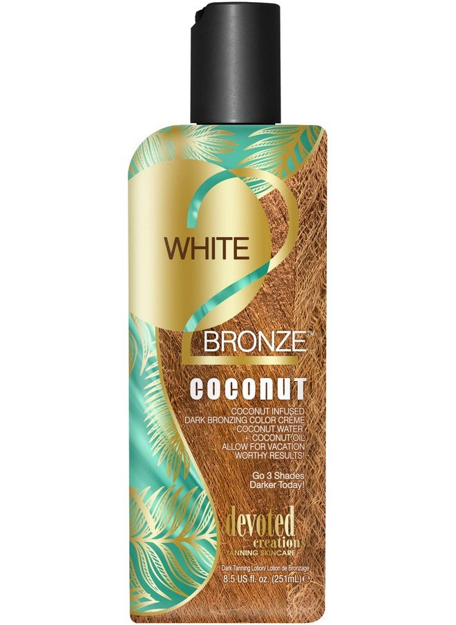 Devoted Creations Devoted Creations White 2 Bronze Coconut - Color Enhancing Dark Bronzing Tanning Lotion with Coconut Water & Coconut Oil 8.5 oz.  - Image 1