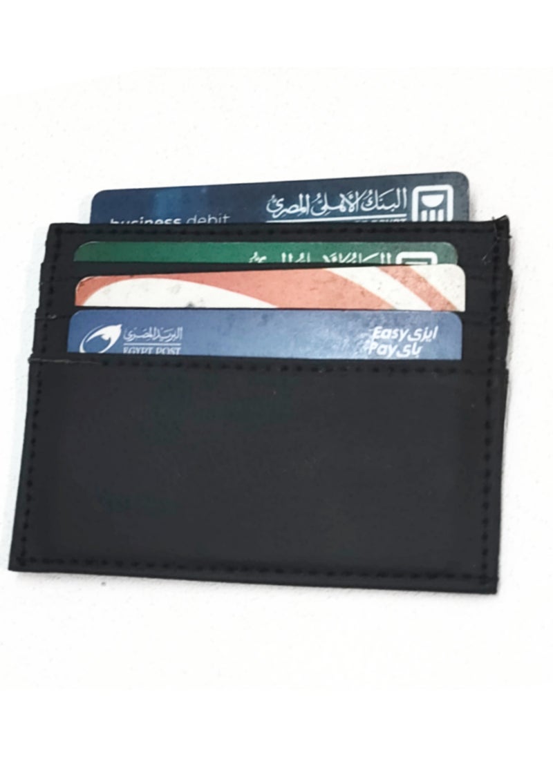 ماركة غير محددة - مجموعة من 2 حامل ومحفظة جلد صغيرة للبطاقات والكروت خفيفة سهلة الحمل - Image 1
