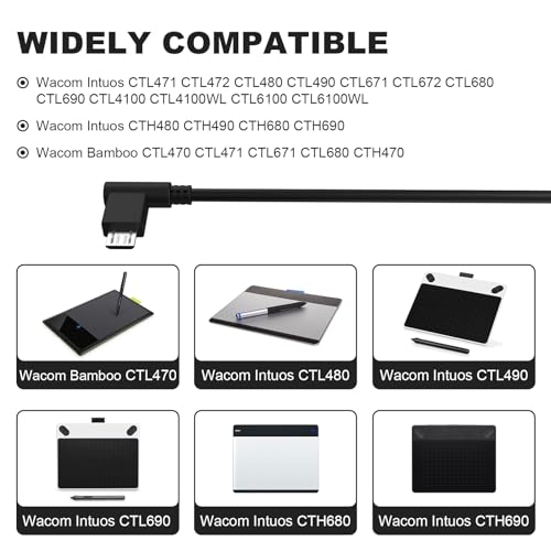 Sqrmekoko Replacement Data Sync Charging Power Supply Cable Cord Line Compatible with Wacom Intuos CTL480 CTL490 CTL690 CTH480 CTH490 CTH680 CTH690 and Wacom Bamboo CTL470 CTL471 CTL671 CTL680 CTH470 - Image 3