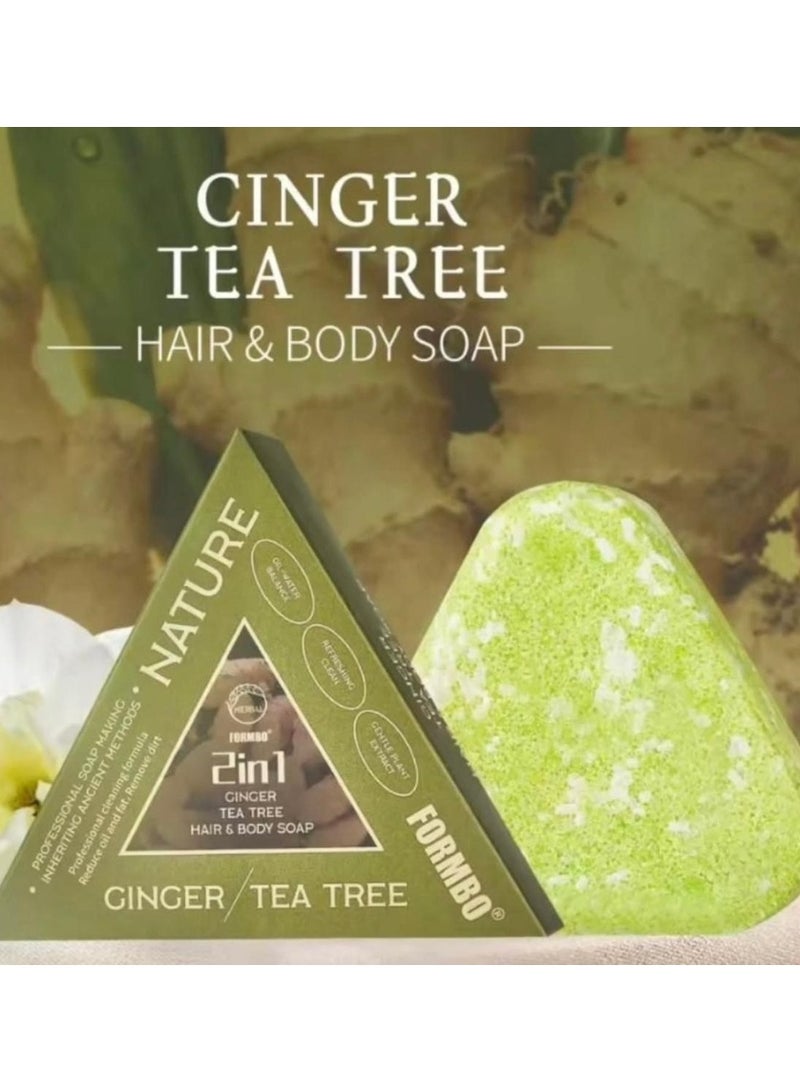 FORMBO Nature 2-in-1 Ginger & Tea Tree Hair and Body Soap – Purifying Herbal Cleanser for Skin & Scalp - Image 1