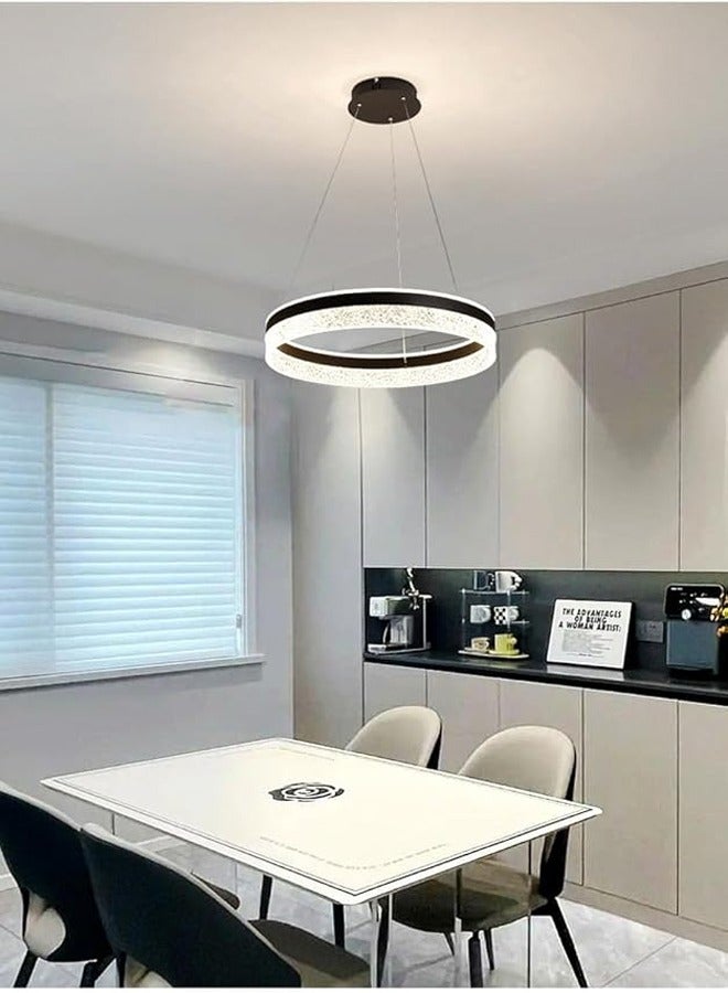 ATM Modern Crystal LED Ring Pendant Light Fixture  - Image 1