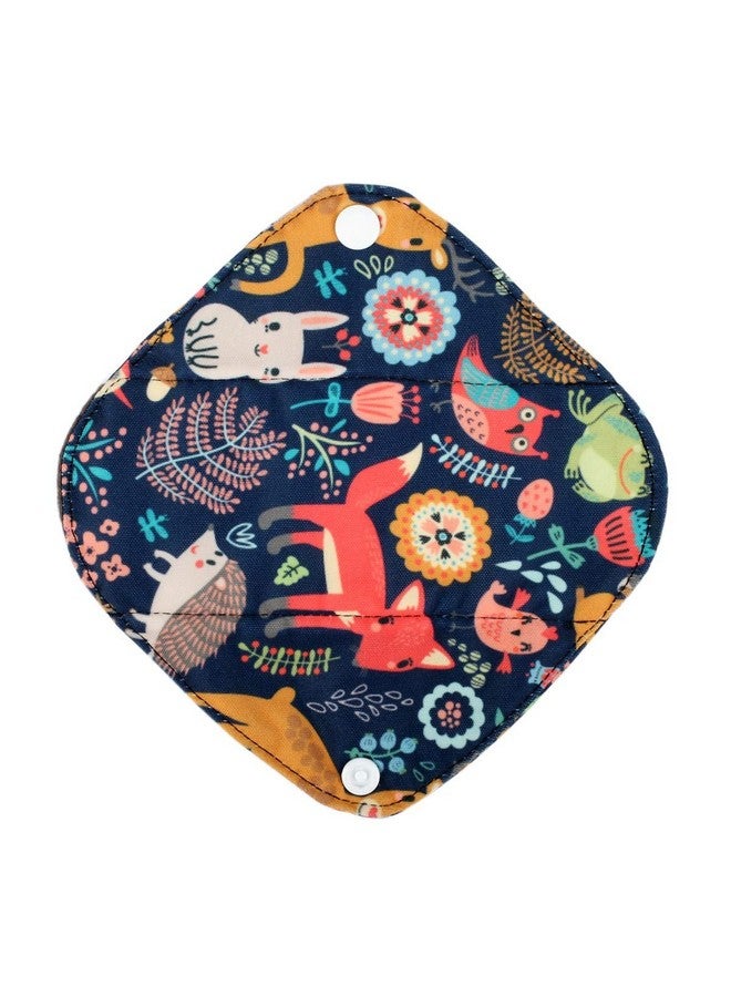 Sigzagor 5 Cloth Menstrual Pads 1 Wet Bag XS Panty Liners Reusable Washable (Blue Feather Down, XS Panty Liners)  - Image 2