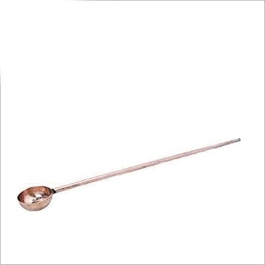 RUDRANSH Pure Copper Ghee Havan Spoon Long Spoon for Pooja hawan (Brown) Hawan Spoon HinduTemple Puja Accessory - Image 1