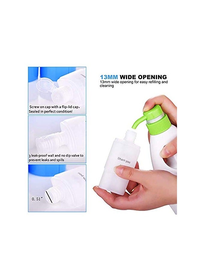3-in-1 Travel Bottle: Three refillable travel bottles in one case. Smart design prevents leaks while on the go. The lotion pump can be used to store all kinds of viscous liquids, such as shampoo, shower gel, conditioner, and moisturizing lotion. Multi-colored - Image 2