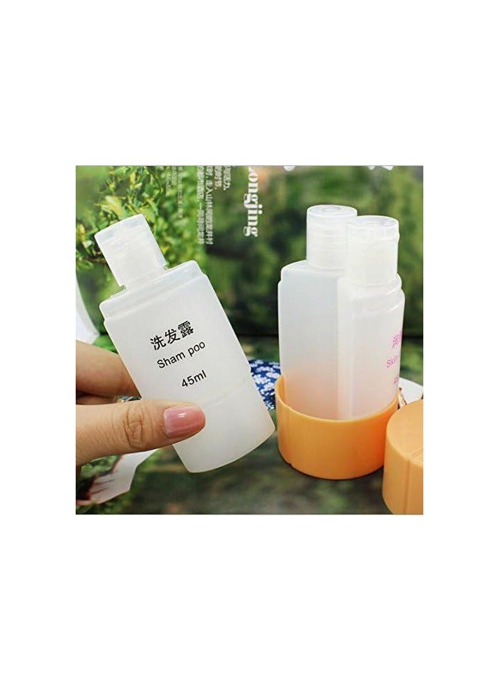 3-in-1 Travel Bottle: Three refillable travel bottles in one case. Smart design prevents leaks while on the go. The lotion pump can be used to store all kinds of viscous liquids, such as shampoo, shower gel, conditioner, and moisturizing lotion. Multi-colored - Image 3