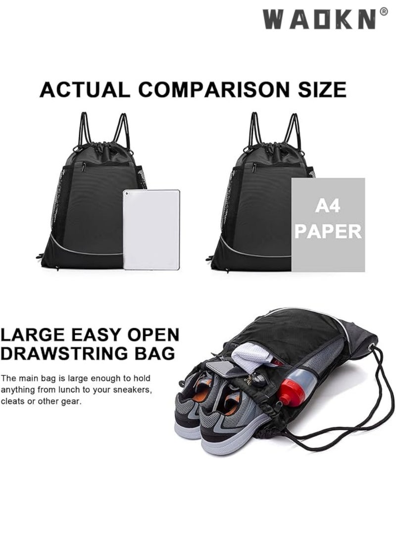 WAOKN Basketball Backpack, Drawstring Soccer Bag for Boys, Foldable Soccer Backpack with Detachable Mesh Ball Bag, Gym Bag for Basketball, Soccer, Volleyball and Baseball - Image 4