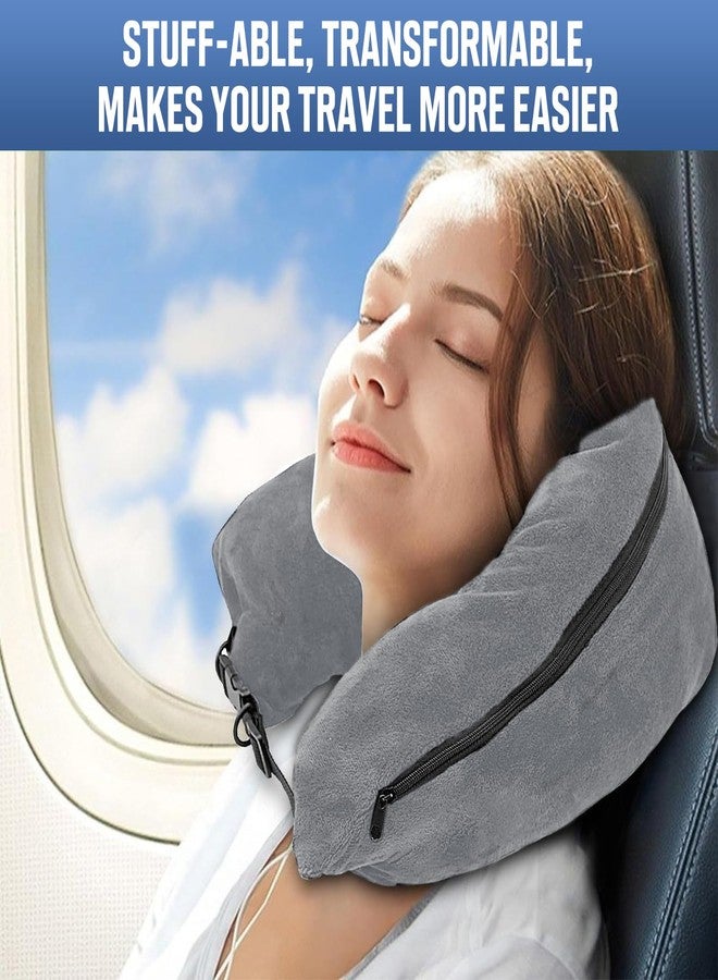 WAONIQ Stuffable Travel Pillow for Extra Luggage, Tube Neck Pillow, Soft Velvet Travel Neck Pillow Storage Bag with Adjustable Neck Size, Fits Up to 3 Days of Travel Essentials, Stuff-able, Transformable - Image 5