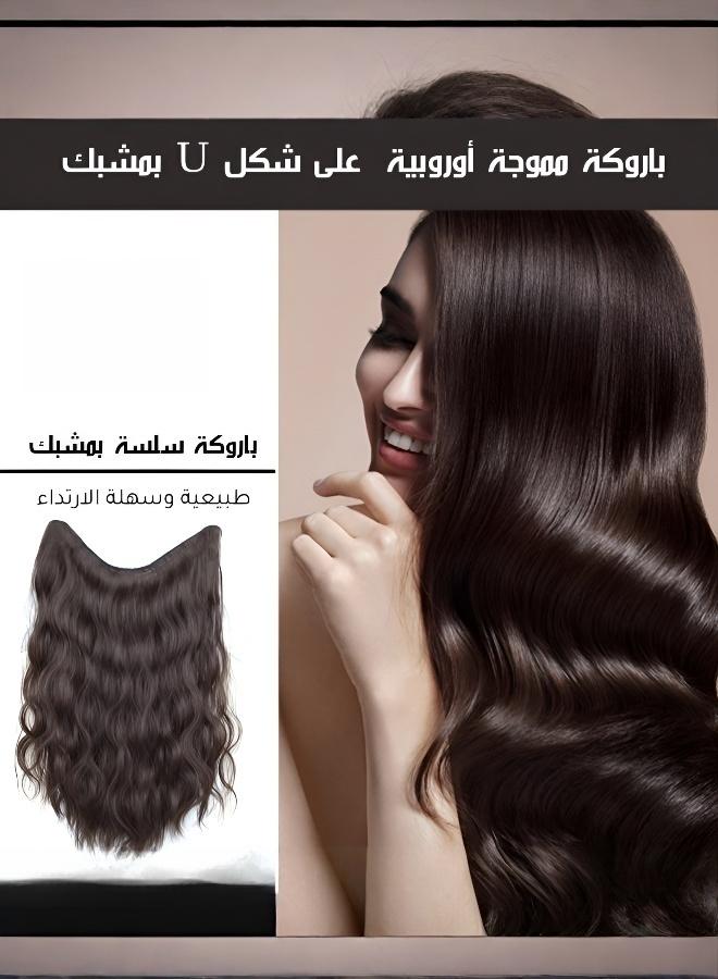 وصلة شعر مموجة بمشبك على شكل U - انسيابية وخفية - Image 2