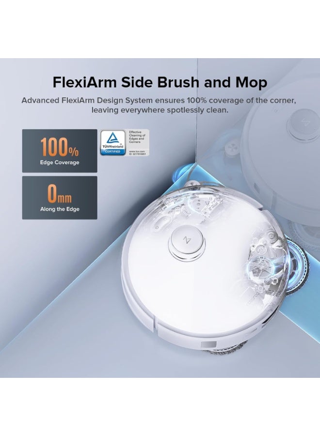 Roborock Qrevo C Pro Robot Vacuum and Mop, 18,500Pa Suction, Dual Zero-Tangling, FlexiArm Side Brush, Hot Water Mop Washing & Warm Air Drying, Self-Emptying&Refilling, Smart Obstacle Avoidance White - Image 3