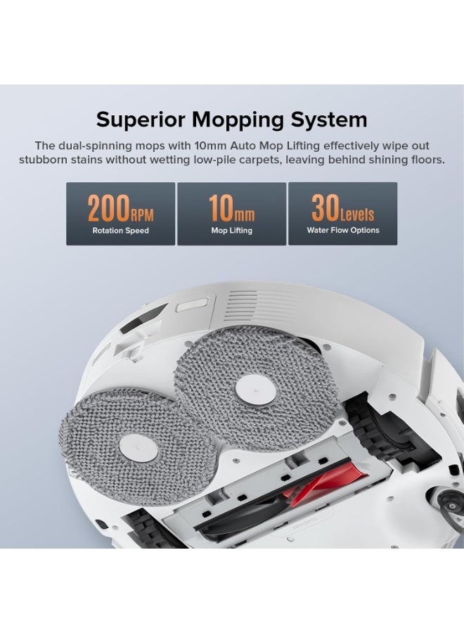 Roborock Qrevo C Pro Robot Vacuum and Mop, 18,500Pa Suction, Dual Zero-Tangling, FlexiArm Side Brush, Hot Water Mop Washing & Warm Air Drying, Self-Emptying&Refilling, Smart Obstacle Avoidance White - Image 5