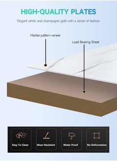 Occuwzz White and Gold C Shaped End Table for Couch 3-Tier Side Table with Storage Shelf Small Spaces Round Corner End Table  - Image 3