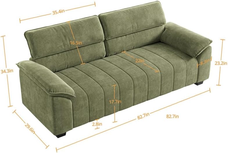 Luxury Luxe Comfy 3-Seater Sofa Couch - Image 2
