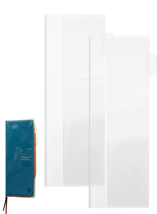 KFHENSOMR 2 Pcs Plastic Book Cover for Weeks 8.11× 7.8 Inches PVC Notebook Frosted Cover Planner Covers Protector Transparent Waterproof Plastic Protecting Sleeves for Books Accessories Covers - Image 1