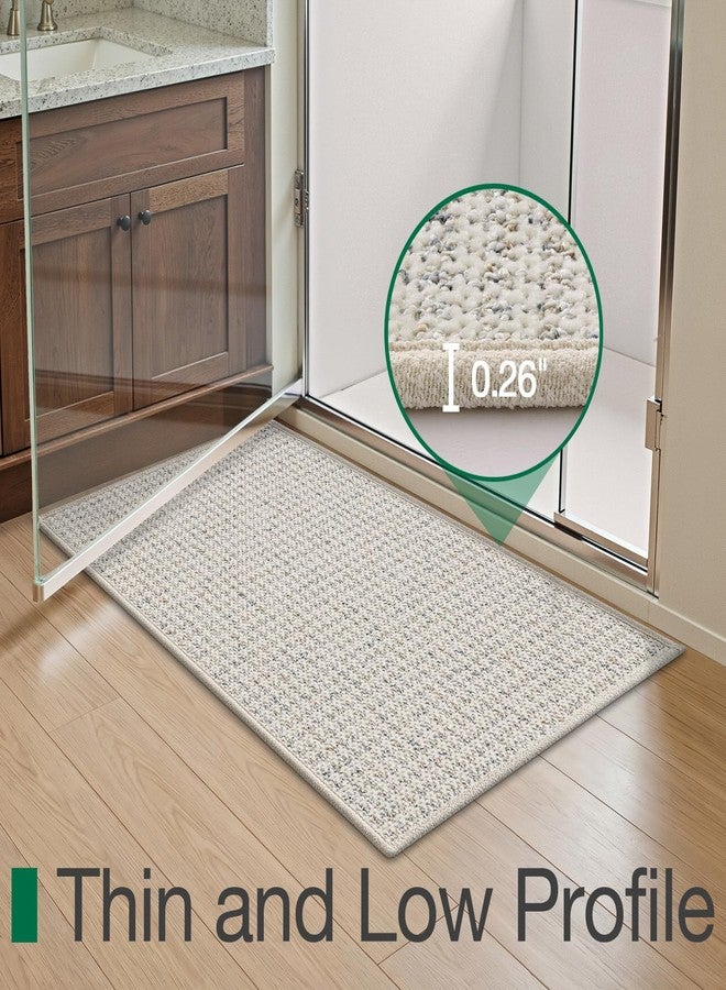 لومي سجاد حمام لومي، مقاس 20 × 32 بوصة، فائق النحافة، مانع للانزلاق، ماص للرطوبة، منخفض الوبر، قابل للغسل، مصنوع من الألياف الدقيقة، مناسب لحوض الاستحمام، الدش، أرضية الحمام، المغسلة، إكسسوارات ديكور المنزل، بيج - Image 3