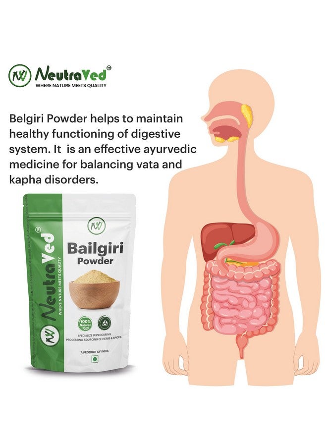 NeutraVed Bael Giri Powder - 100% Pure and Natural, Food-Grade Stand-Up Zipper Pouch, Pack of 1 (200g) - Image 4