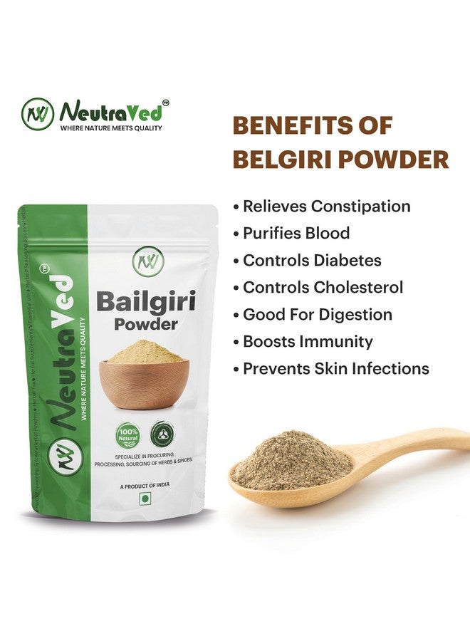 NeutraVed Bael Giri Powder - 100% Pure and Natural, Food-Grade Stand-Up Zipper Pouch, Pack of 1 (200g) - Image 3