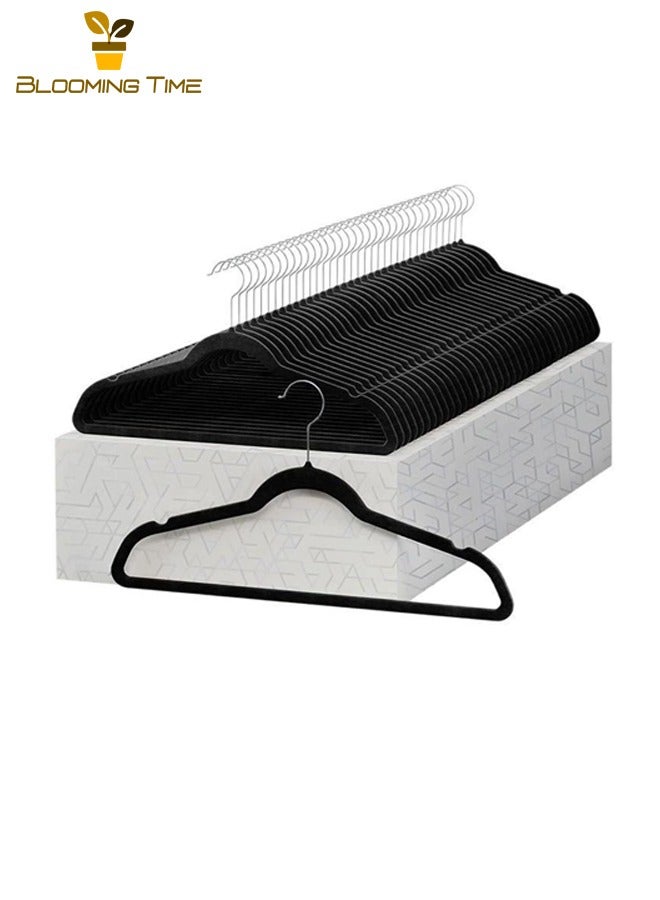 بلومنغ تايم 50 يتدفقون المضادة للانزلاق رفوف الملابس البلاستيكية ، المنزلية لا أثر معلقة صندوق تخزين ملابس ملابس الكبار معلقة ، يتدفقون رفوف الملابس لا أثر المضادة للانزلاق لا انتفاخ ، منظم متعدد الوظائف المضادة للانزلاق رفوف الملابس ، الملابس البلاستيكية الرطبة والجافة معلقة ، المنزلية لا أثر ماجيك رفوف الملابس الملابس هدفين ، أسود - Image 1