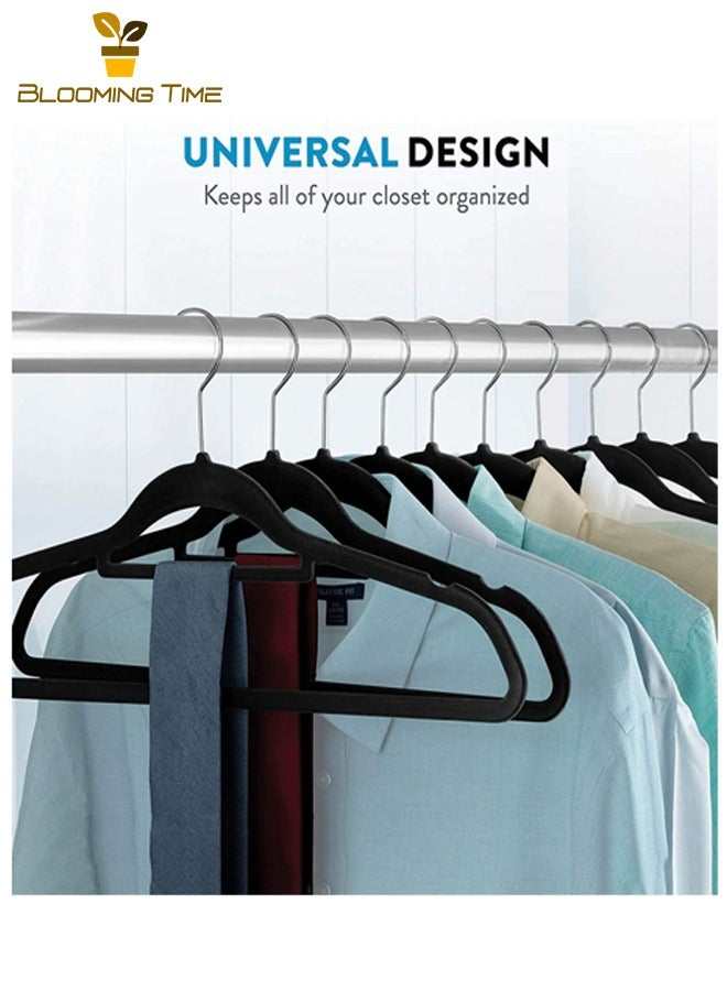 بلومنغ تايم 50 يتدفقون المضادة للانزلاق رفوف الملابس البلاستيكية ، المنزلية لا أثر معلقة صندوق تخزين ملابس ملابس الكبار معلقة ، يتدفقون رفوف الملابس لا أثر المضادة للانزلاق لا انتفاخ ، منظم متعدد الوظائف المضادة للانزلاق رفوف الملابس ، الملابس البلاستيكية الرطبة والجافة معلقة ، المنزلية لا أثر ماجيك رفوف الملابس الملابس هدفين ، أسود - Image 3