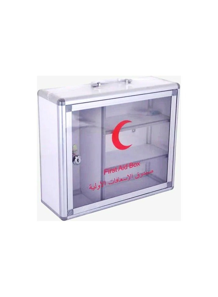 Small (S) aluminum first-aid kit with safety lock – practical metal design for homes, offices, and cars - Image 1