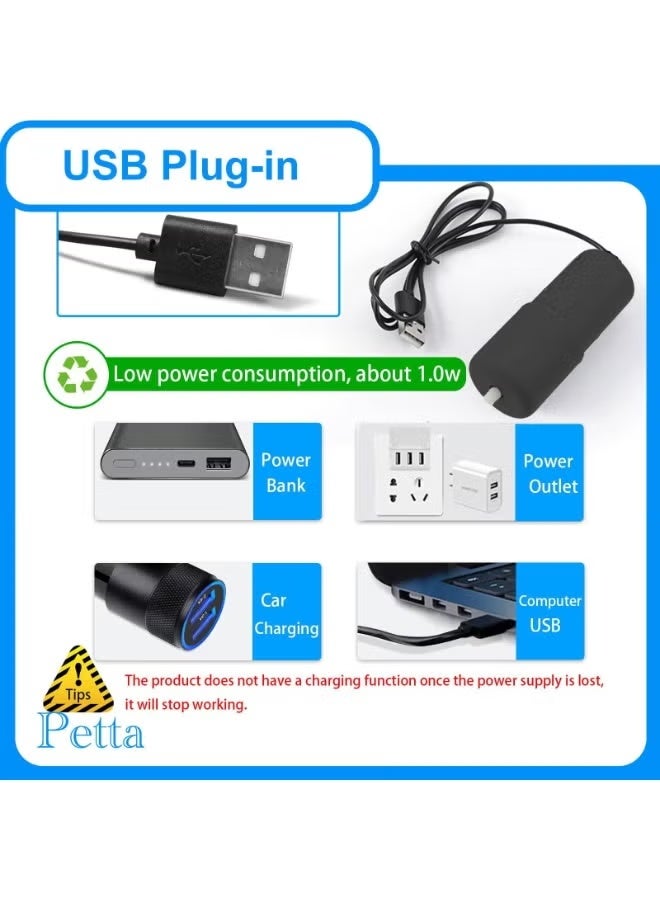 USB Aquarium Air Pump with Sponge Filter & Air Stone - Quiet Portable Oxygen Pump for Small & Nano Fish Tanks, Shrimp, Betta, Travel Use - Image 3