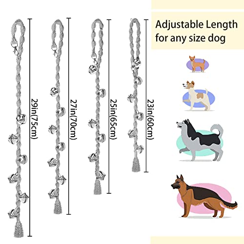 GINIDEAR Dog Bells to Go Outside & Puppy Potty Training, Adjustable Dog Door Bell Ring to Go Potty, Handmade with Premium Yarn. Twisted Style, LightGrey - Image 5