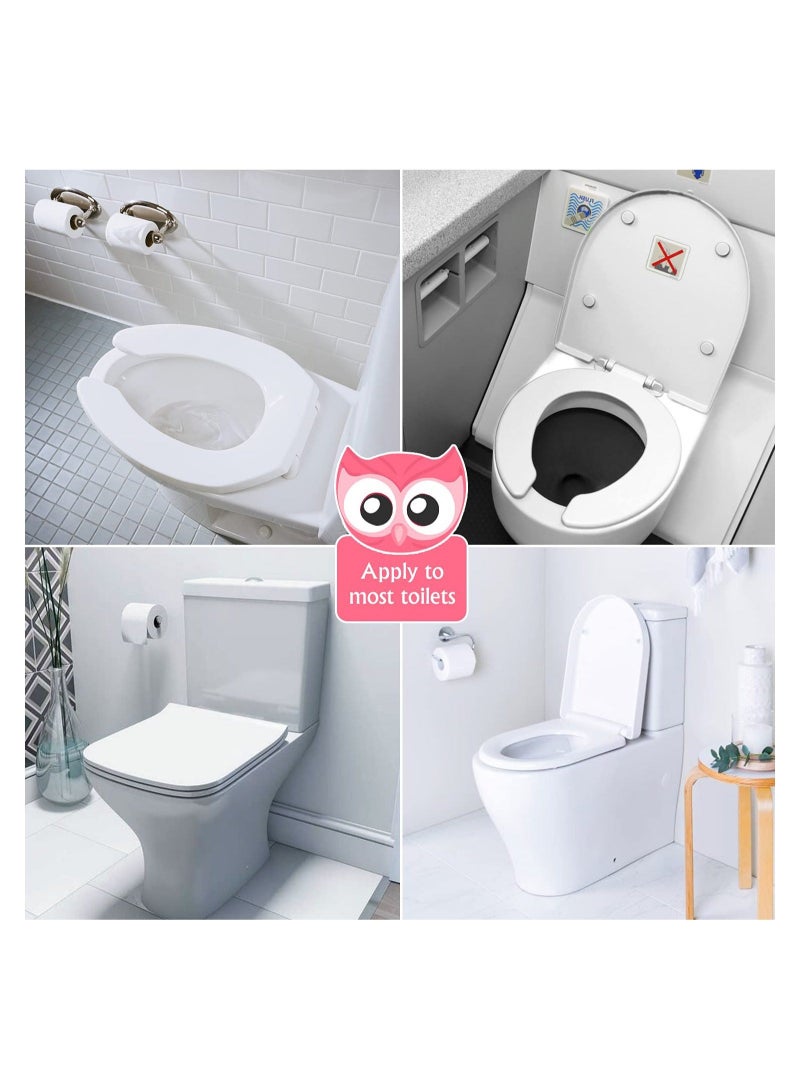 Captaintech Kids Toilet Seat Cover, Portable Potty Seat for Toddler Travel -  Foldable Non-Slip Suction Cups Potty Training Toilet Seat Cover Travel Potty for Boys Girls (Pink Owl) - Image 4