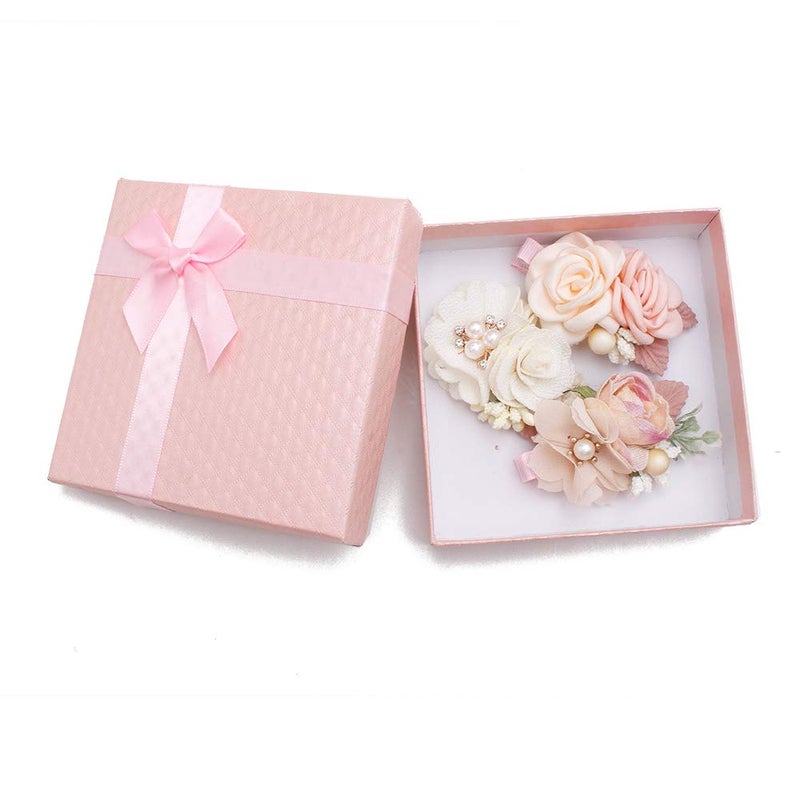 BFNAAgirl Flower Hair Clip BFNAAgirl Baby Girl Hair Bows Exquisite Hair Accessories Alligator Clips for Infants Toddlers Teen Kids Gift 3pcs/set - Image 2